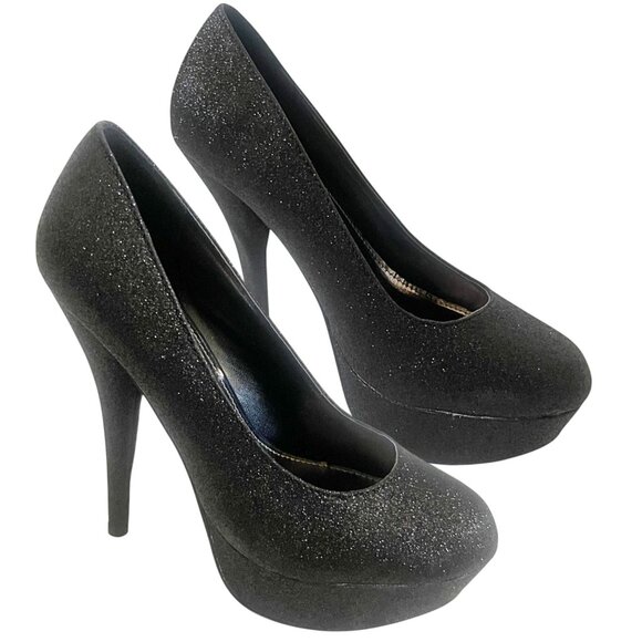Bonnibel Shoes - Bonnibel Women's Black Glitter Platform Heels 3 Pair Wholesale Bundle Pumps